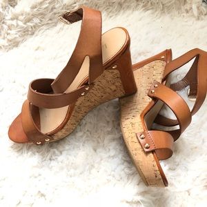 Brown Wedged Sandals